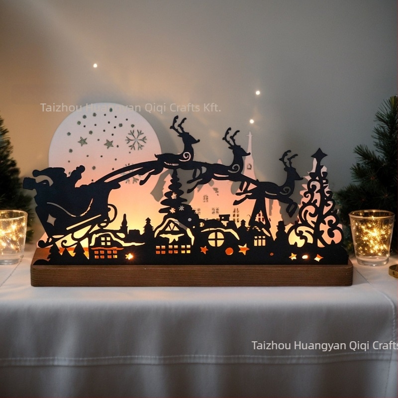 Csillagos égbolttal vetített gyertyatartó, modern minimalistfa karácsonyi dekoráció