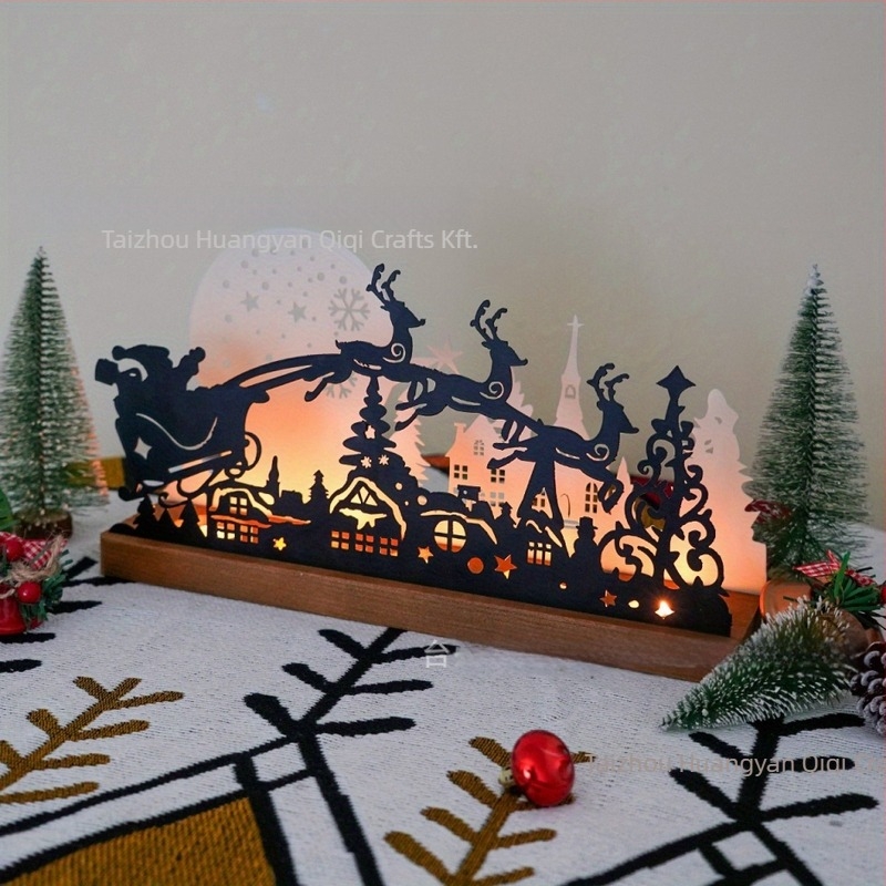 Csillagos égbolttal vetített gyertyatartó, modern minimalistfa karácsonyi dekoráció