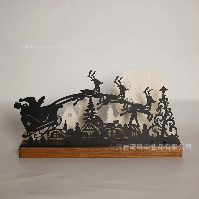 Csillagos égbolttal vetített gyertyatartó, modern minimalistfa karácsonyi dekoráció