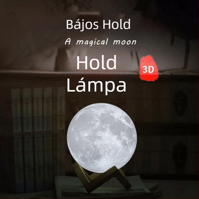 Mágneses levitációs holdlámpa asztali lámpa, LED világítás, érintéses kapcsoló, ABS anyag, 110–220V