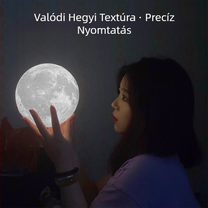 Mágneses levitációs holdlámpa asztali lámpa, LED világítás, érintéses kapcsoló, ABS anyag, 110–220V