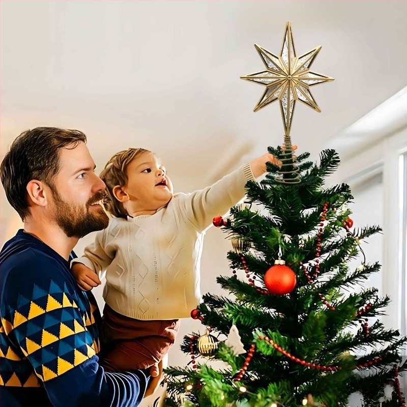 Kovácsoltvas karácsonyfa csúcsára illő csillag, dekoráció fém rugó tervezéssel