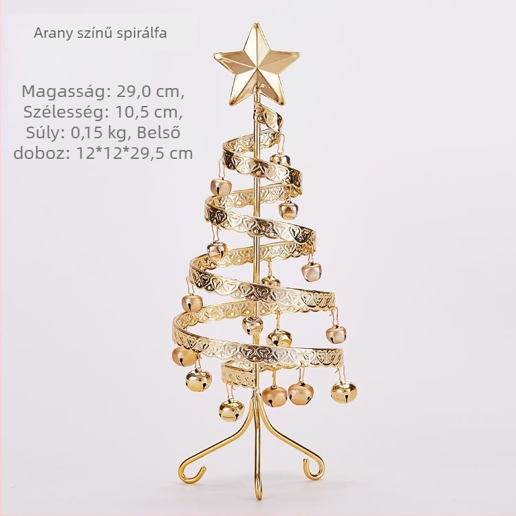 Emma vasból készült mini karácsonyfa harangokkal – asztali dísz, szimulált karácsonyfa dekoráció