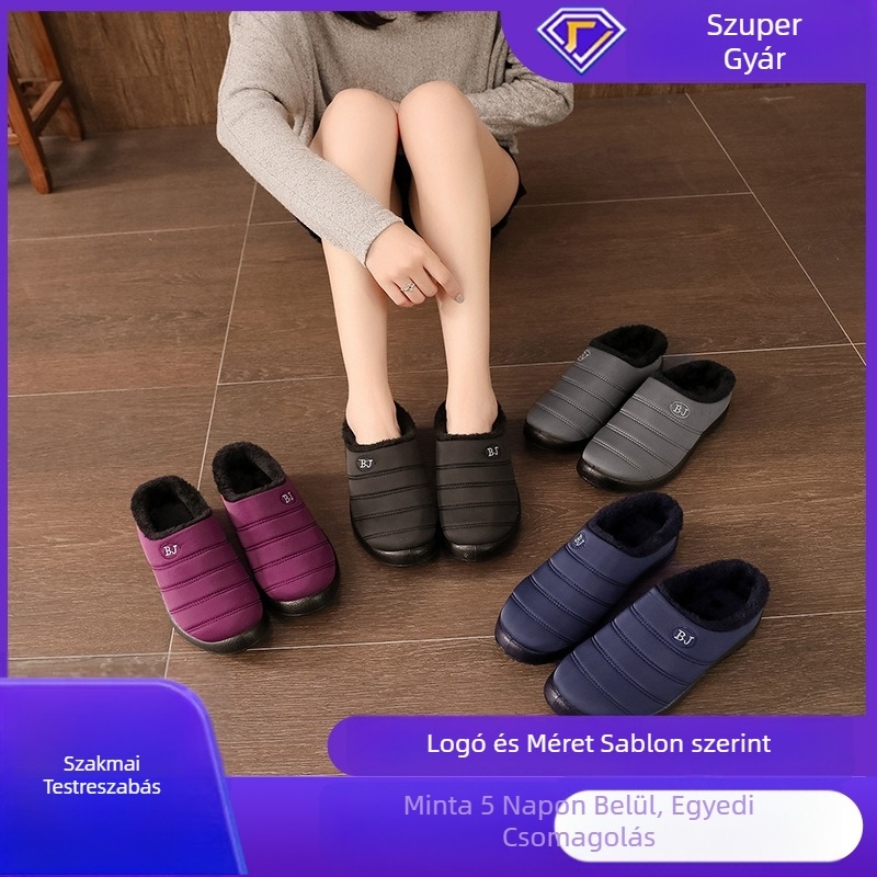 Téli pamut papucs - vízálló, csúszásmentes, meleg, slip-on, belső műszőr béléssel