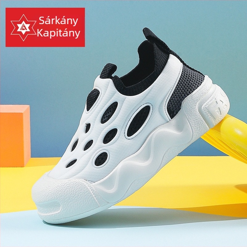 Gyerekeknek szánt slip-on sportcipő EVA felsőrésszel és EVA talppal, magasságot növelő, csúszásmentes, kopásálló, vastag talp, uniszex