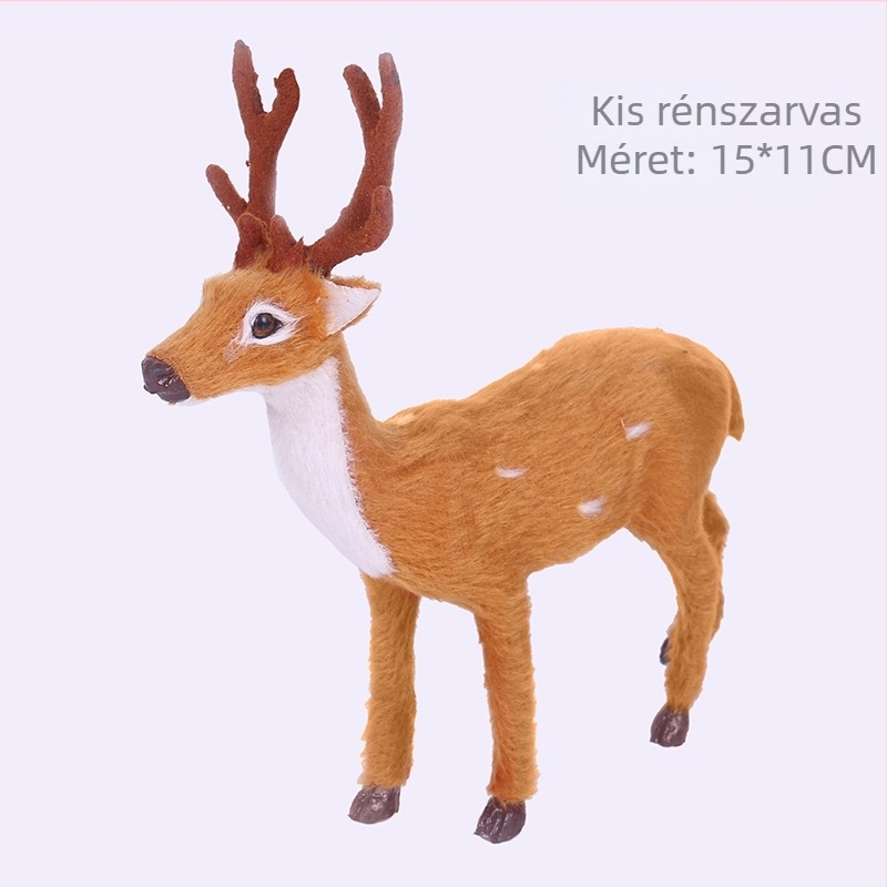 Karácsonyi dekoráció – mini aranyos szika szarvas vitrindísz, Anyag: Egyéb; IP: Nem; Alkalmazható ünnep: Karácsony