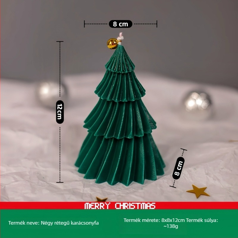 HX-086 Karácsonyfa gyertya, kézzel készített öntéssel, szója-öntött viasz, egyedi logó nyomtatás