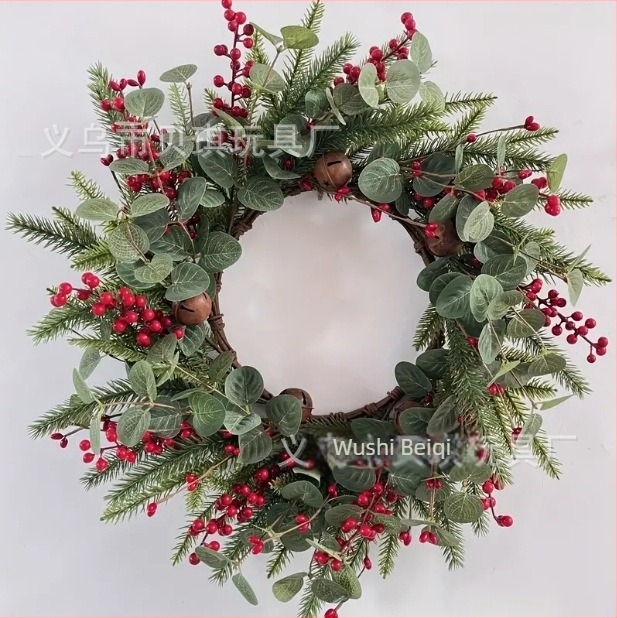 Beiqi márkájú műanyag karácsonyi koszorú medál dekoráció, karácsonyfára