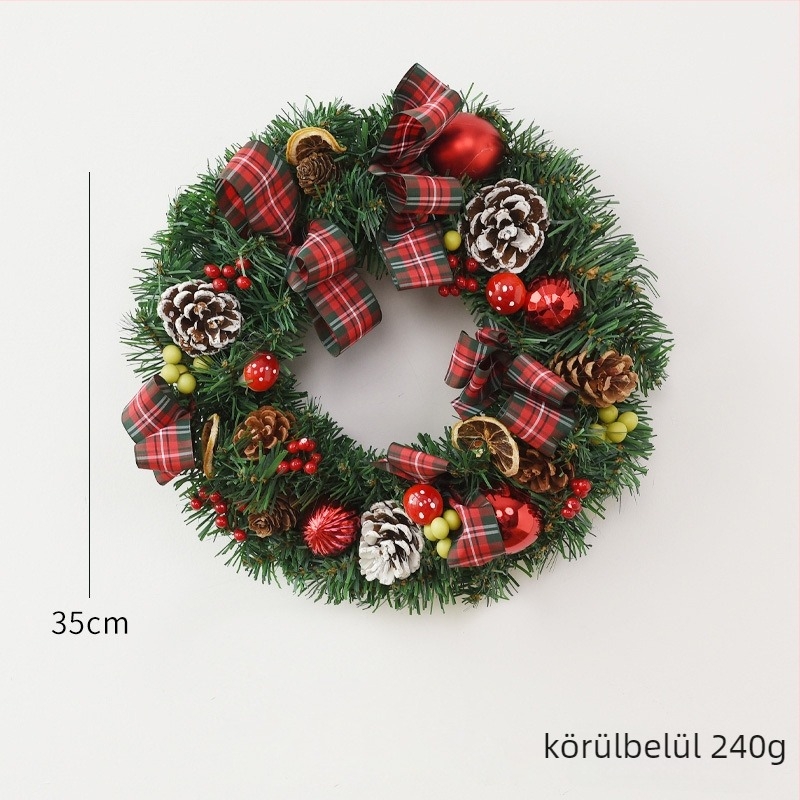 NUCHI Karácsonyi koszorú PVC, kézzel készített dekoráció (Márka: NUCHI; Anyag: PVC; Feldolgozás: Kézzel készített; Kategória: Karácsonyi díszkoszorú; Alkalmas ünnep: Karácsony)