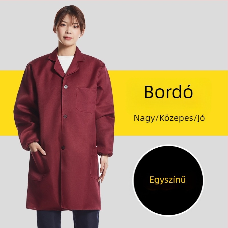 Férfi munkaruha hosszú ujjú kabát camuflázs mintával, négy évszakos, 100% poliészter, keverék vegyi rostokból, szennyeződés elleni és fertőtlenítő hatású