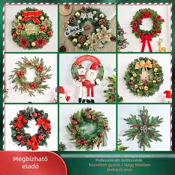 Karácsonyi koszorú rattan gyűrűvel és tobozokkal, modern művészeti stílus; anyagok: fa, műanyag, PVC; márka: Comfortable pattern; alkalmas Karácsonyra