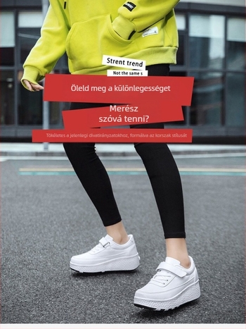 Kétkerekű görkorcsolya gyerekeknek és tiniknek, PU kerekek, dupla kerékkel, márka Happy Feather Dragon