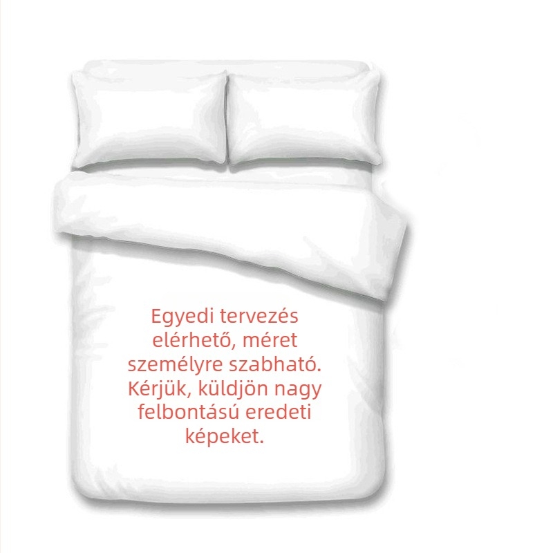 Háromrészes ágyneműkészlet digitális nyomással, kartún mintával, anyag: kémiai rost, grammsúly: 800 g