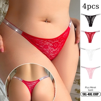 Csipkés női fehérnemű nylonból, virágos mintával, alacsony derekú, gyorsan száradó