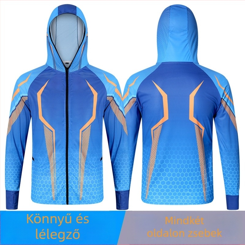 Csíkos poliészter halászati felső, gyorsan száradó, lélegző, nedvességelvezető, nyári használatra