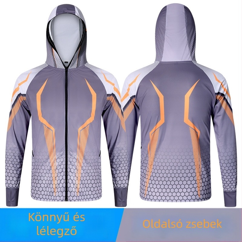 Csíkos poliészter halászati felső, gyorsan száradó, lélegző, nedvességelvezető, nyári használatra