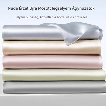 Ágylepedő jégselyem és viszkóz anyagból, twill szövés, egyszerű stílus, egyszerű minta, festett anyag