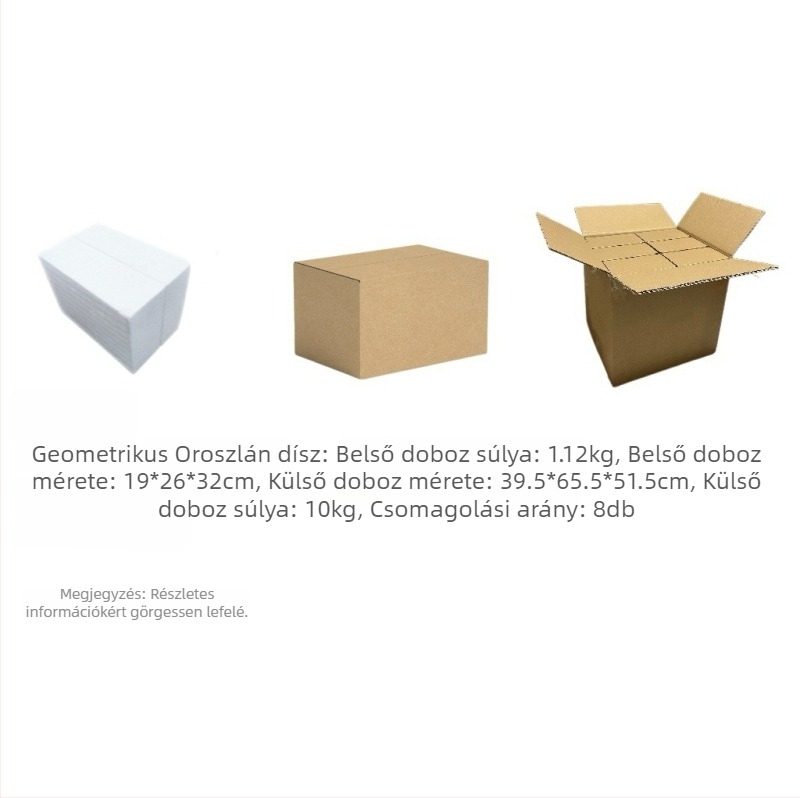 Szintetikus gyanta oroszlán geometriai szobor – modern minimalist design irodai és nappali dekorációhoz