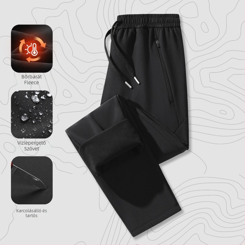 Férfi softshell nadrág fleece béléses, szél- és vízálló téli túrákhoz és hegymászáshoz, több zsebbel