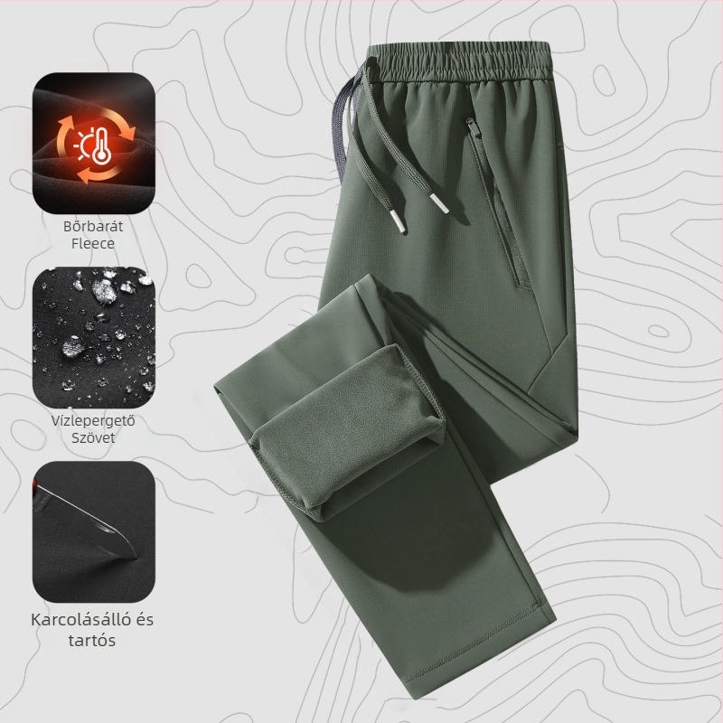 Férfi softshell nadrág fleece béléses, szél- és vízálló téli túrákhoz és hegymászáshoz, több zsebbel