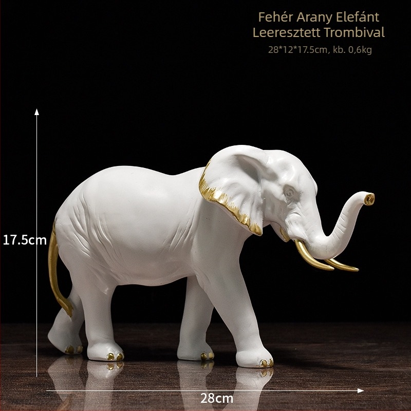  Anya és a gyermek elefánt rezin szobor — By Moonlight, szintetikus gyanta, gyanta alkotások, karton csomagolás