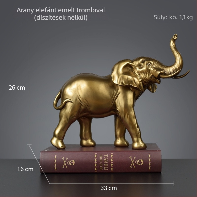  Anya és a gyermek elefánt rezin szobor — By Moonlight, szintetikus gyanta, gyanta alkotások, karton csomagolás