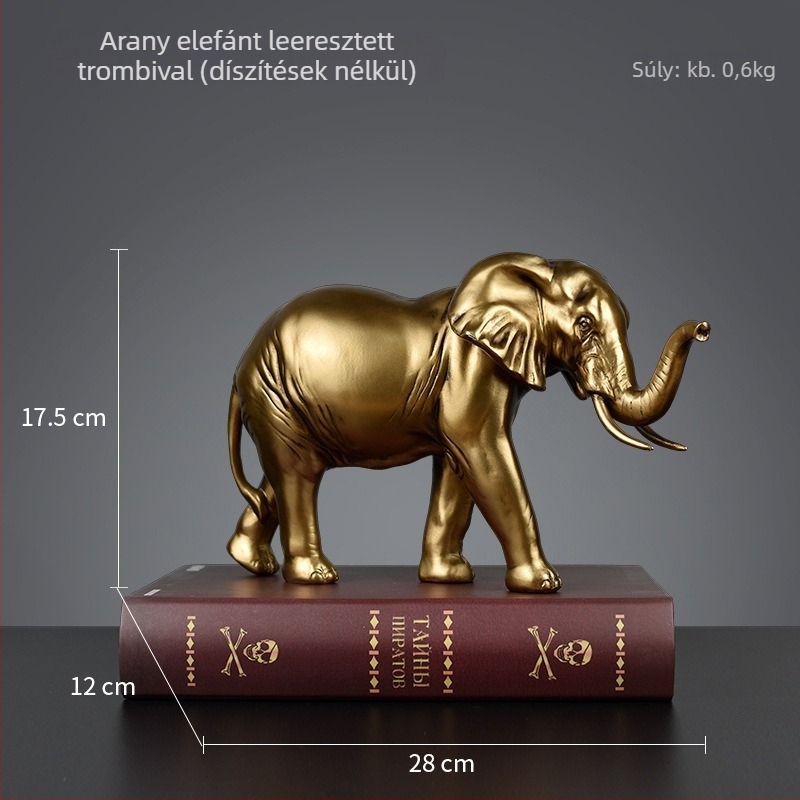  Anya és a gyermek elefánt rezin szobor — By Moonlight, szintetikus gyanta, gyanta alkotások, karton csomagolás