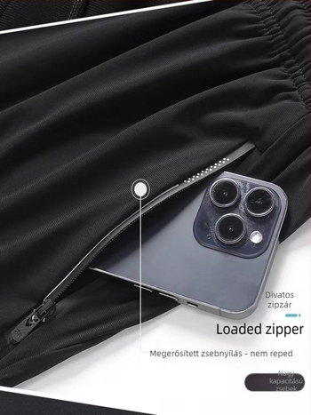 Férfi nyári rövidnadrág ice-silk anyagból, vékony, középmagas derék, elasztikus szövet, zsinóros zárás