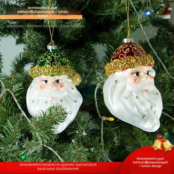 Üveggömb karácsonyi dísz – kézzel készített, modern minimalista stílus, karácsonyi dekoráció Mikulással és hóemberrel