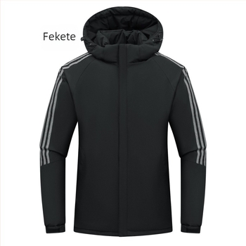 Reverzív téli kabát levehető kapucnival, cipzáros záródás, lazán szabott kardigan-stílus, poliészter külső és bélés