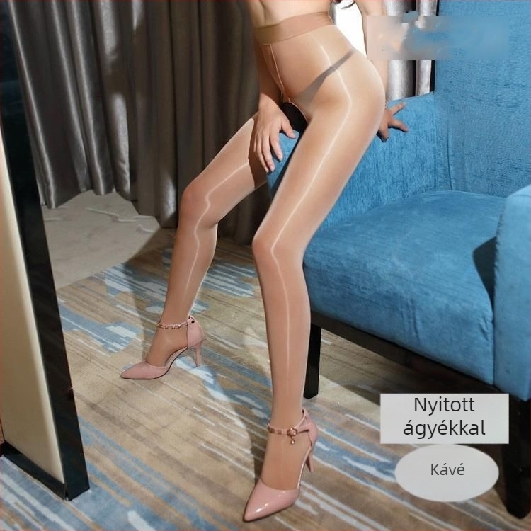 Nylon harisnya nyitott ágyékkal – átlátszó, formázó, vékony, anti-szakadás