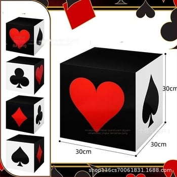 Kaszinó kártya parti ajándékdoboza, Anyag: karton, Csomagolás: külső doboz, Speciális csomagolás: ajándékcsomagolás, Márka: Egyéb