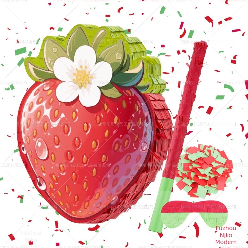 Eper piñata születésnapi partira - Papír, Európai/Amerikai stílus, Tér dekorációs eszköz, Modell PNT022, Márka Nicro party