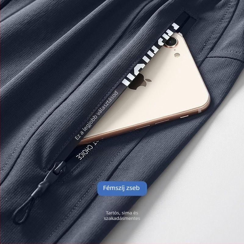 Kényelmes nadrágkosztüm hosszú ujjúval, poliészter 80–90% anyag, nyár 2025 kiadás