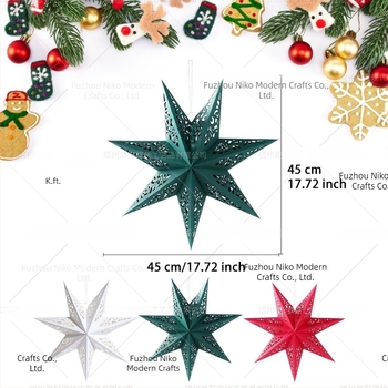 Papírból készült függő dísz — üreges hétágú origami csillag lámpás, karácsonyi helyszíni dekoráció