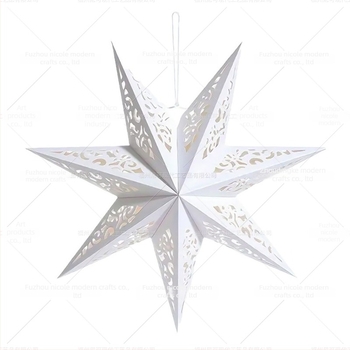 Papírból készült függő dísz — üreges hétágú origami csillag lámpás, karácsonyi helyszíni dekoráció
