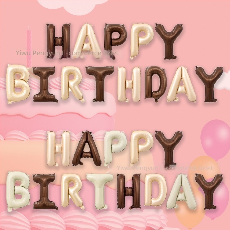 HAPPYBIRTHDAY betűs ballon alumínium fóliából születésnapra