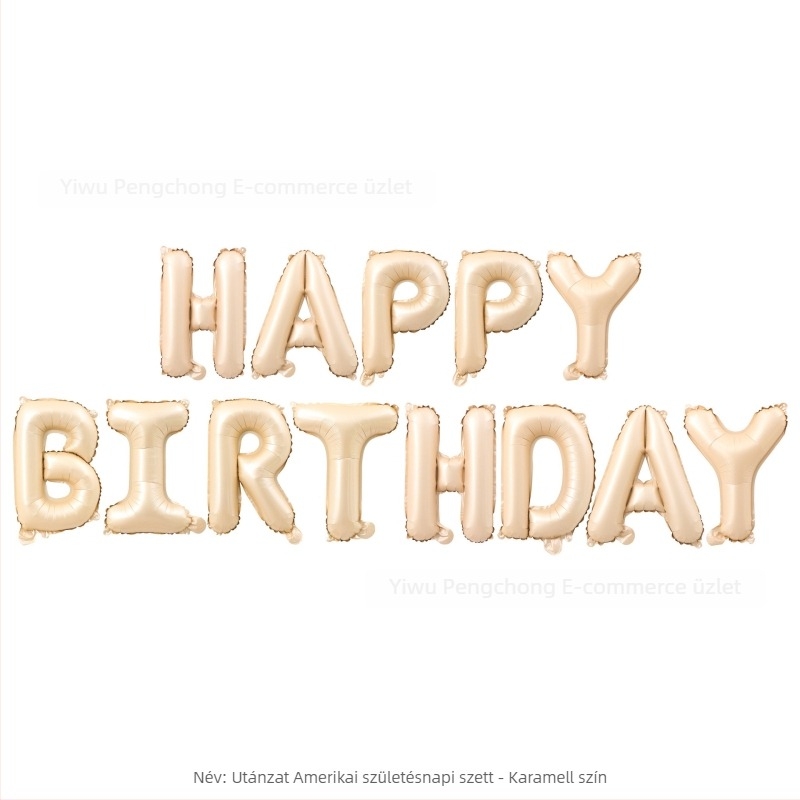 HAPPYBIRTHDAY betűs ballon alumínium fóliából születésnapra