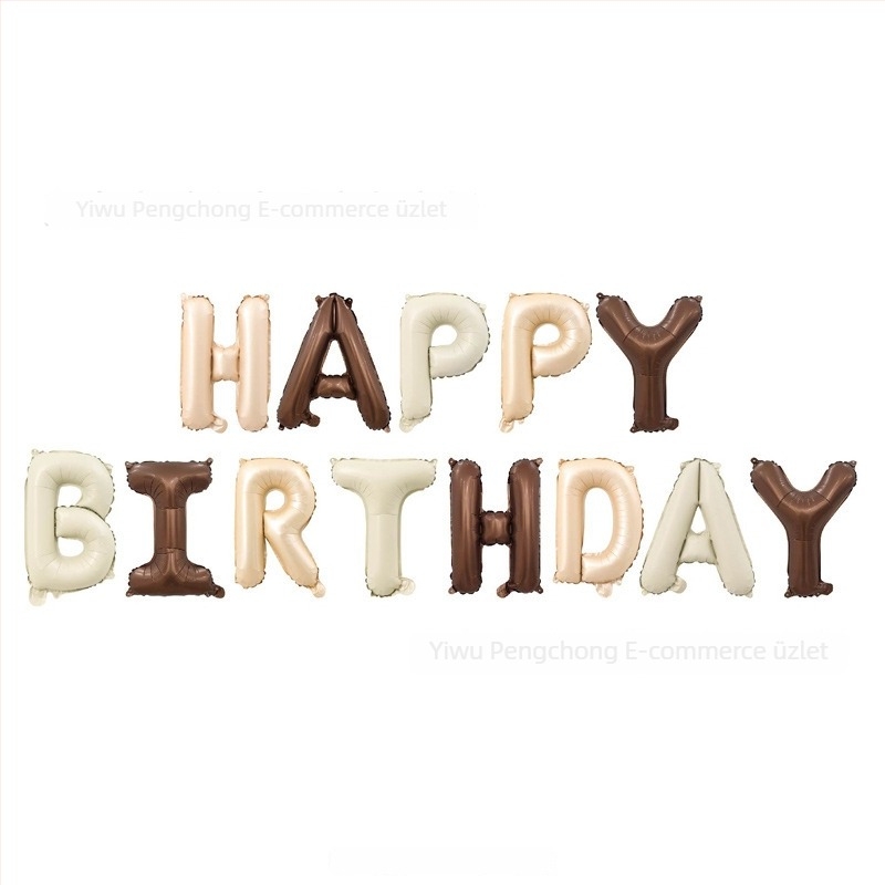 HAPPYBIRTHDAY betűs ballon alumínium fóliából születésnapra