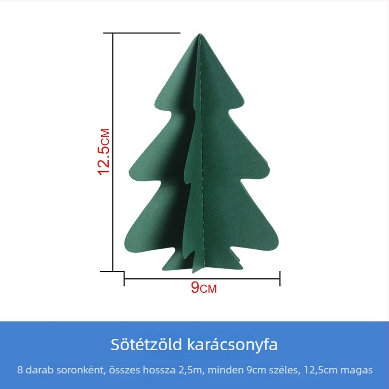 3D mini girlandás zászló karácsonyi függesztéshez — papír anyag, Rongcai