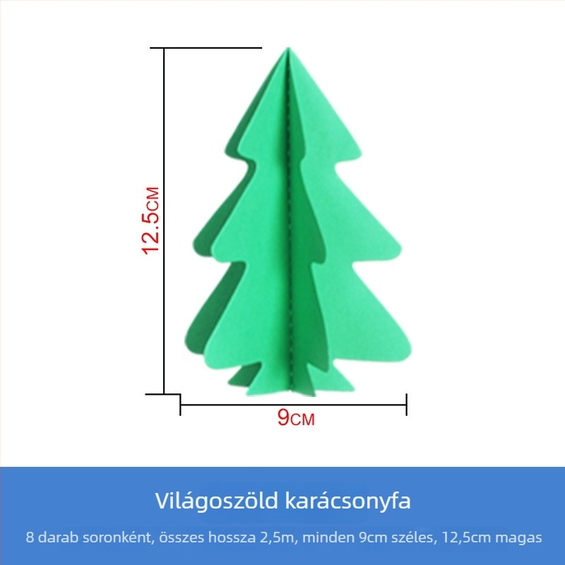 3D mini girlandás zászló karácsonyi függesztéshez — papír anyag, Rongcai