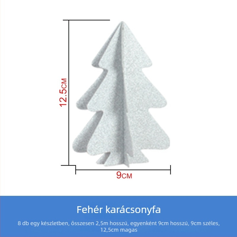 3D mini girlandás zászló karácsonyi függesztéshez — papír anyag, Rongcai