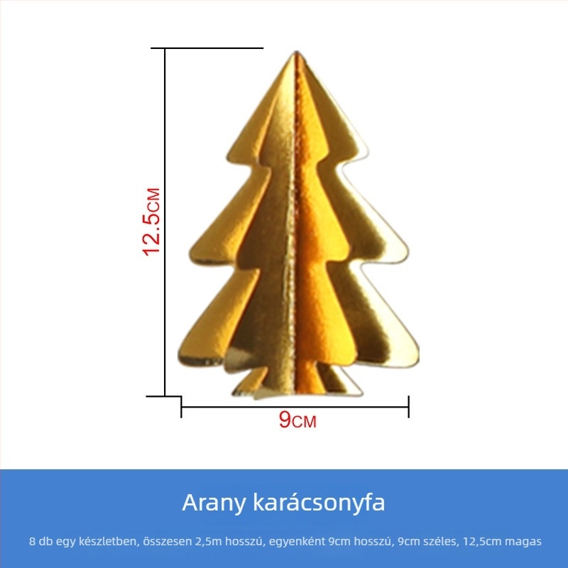 3D mini girlandás zászló karácsonyi függesztéshez — papír anyag, Rongcai