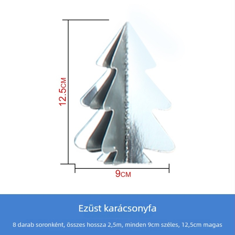 3D mini girlandás zászló karácsonyi függesztéshez — papír anyag, Rongcai