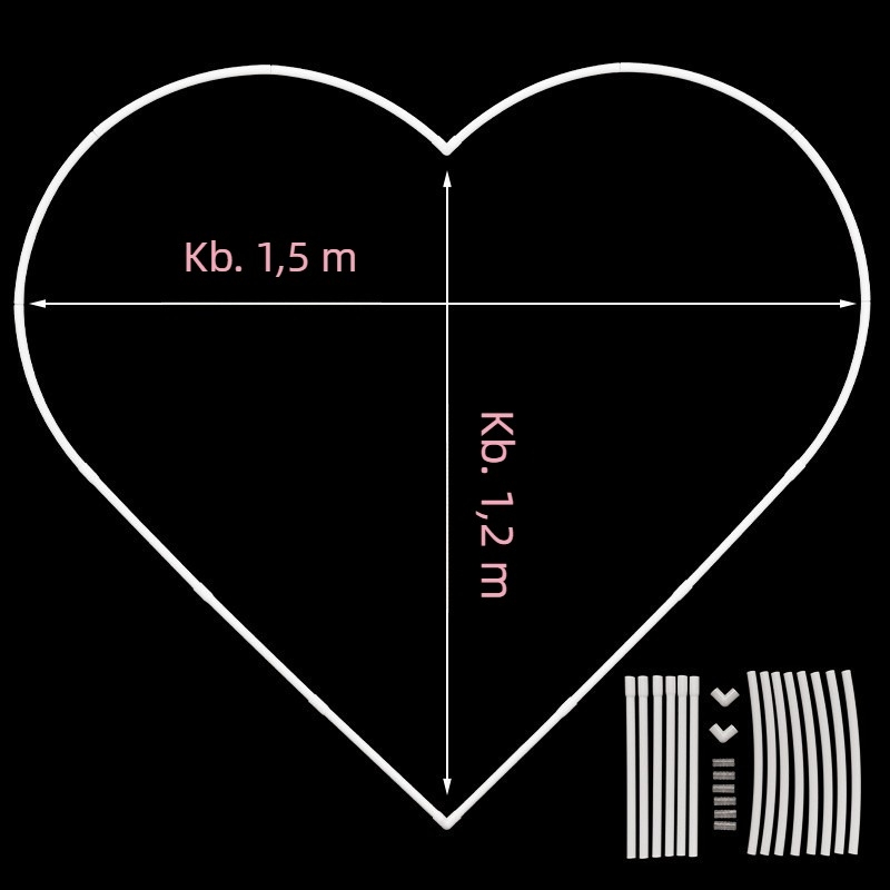 Szív alakú lufi stand esküvőhöz – műanyag (Csomagolás: karton; Márka: Happy; Használat: esküvő; Stílus: helyszín elrendezés)