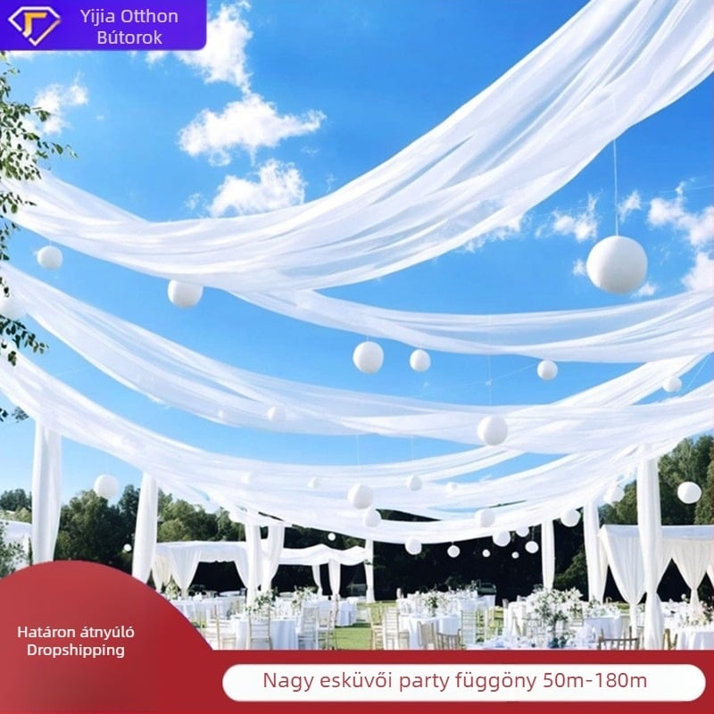 Kültéri esküvői hátfal hálófüggöny, kötött poliészter anyag, logó nélkül