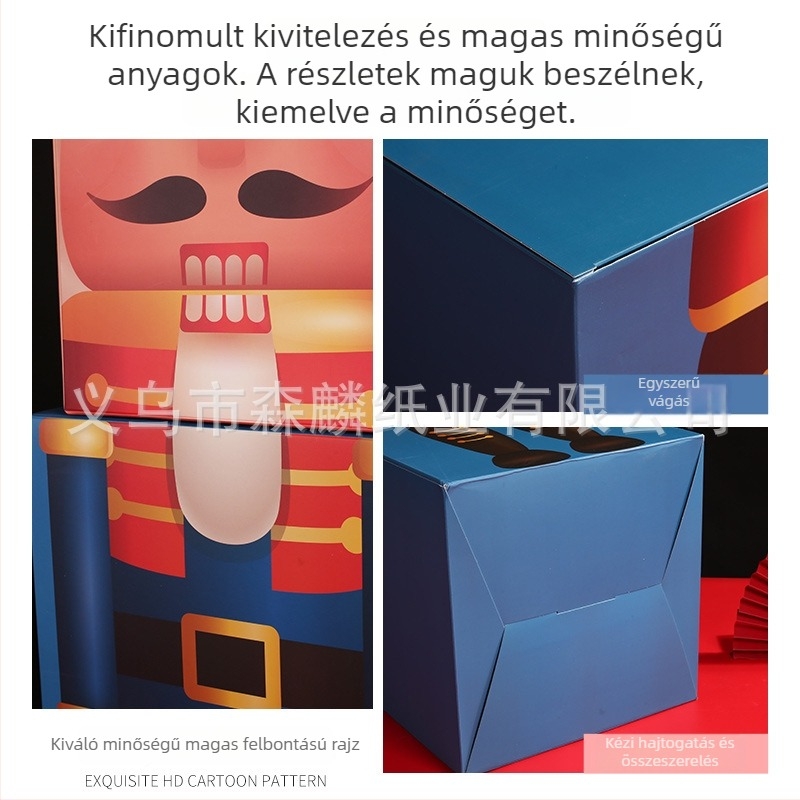 Senlin Nutcracker Stacking Box – papír dekoráció szcenikai elrendezéshez, Karácsony és egyéb ünnepek