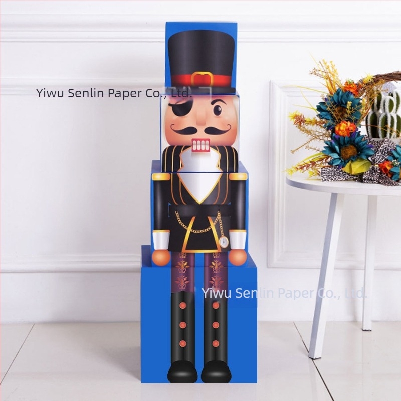 Senlin Nutcracker Stacking Box – papír dekoráció szcenikai elrendezéshez, Karácsony és egyéb ünnepek