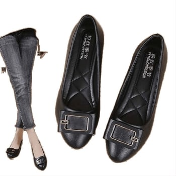 Női slip-on balerinák hegyes orrú, PU felső rész, PU talp, koreai stílus