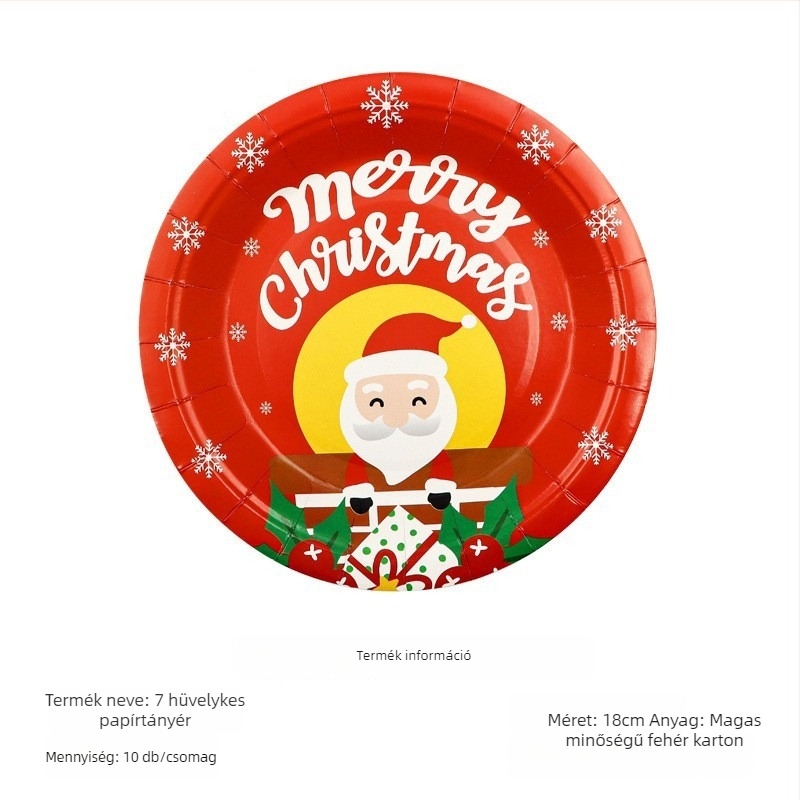 Egyszer használatos papírtányér, kerek alakú, 400 g papírból, biológiailag lebomló, nyomtatott logóval